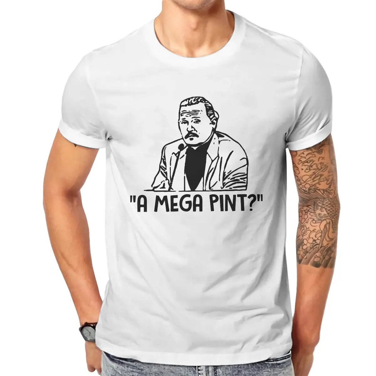 

A Mega Pint T-Shirts for Men Johnny Depp Quote Funny Awesome Cotton Tee Shirt Crew Neck Short Sleeve T Shirt 4XL 5XL Clothes