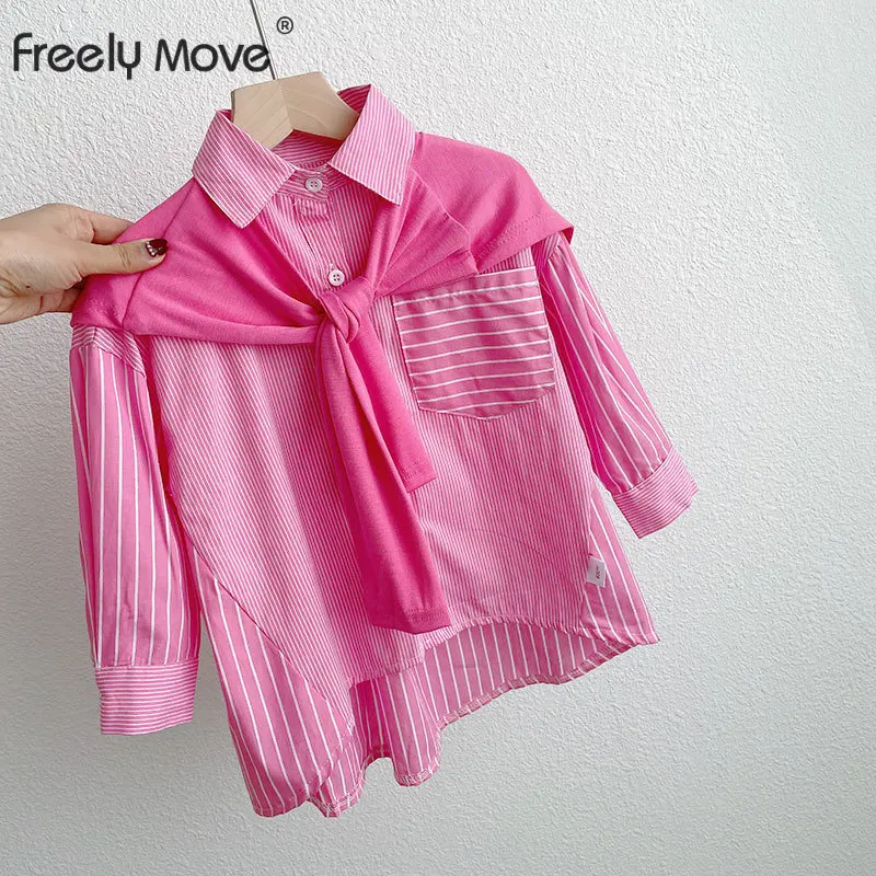 

Детский комплект для девочек, весенне-летняя полосатая блузка с длинным рукавом и однотонные повязки, костюмы для младенцев, детская одежда для малышей