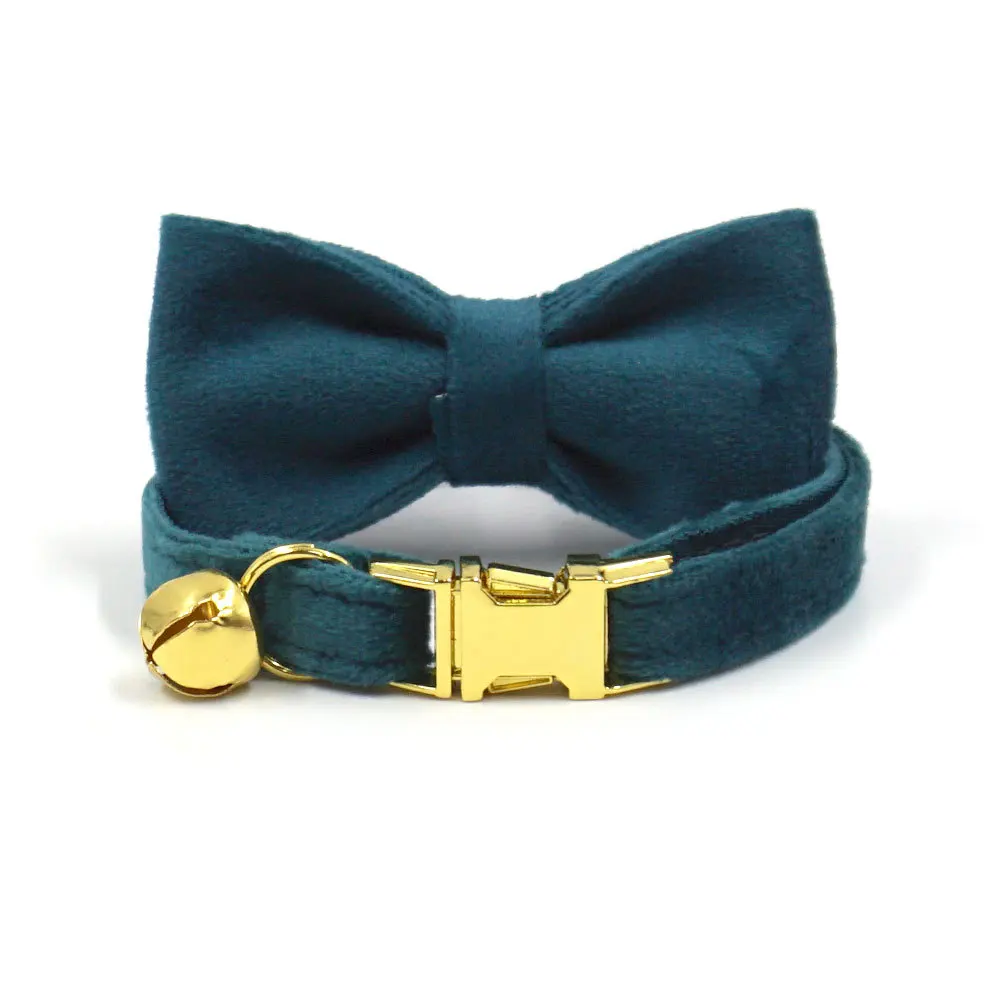 

Personalized Cat Collar Velvet ID Engraving Name Tag Collar for Cat Necklace Puppy Kitten Bell Bow tie Custom Small Dog Collar