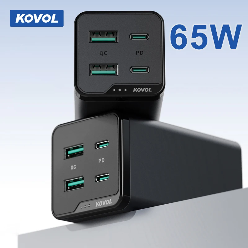 

Зарядное устройство KOVOL мощностью 65 Вт, устройство для быстрой зарядки PD QC 3,0 PPS 25 Вт с адаптером Type-C для iPhone 13 12 Xs iPad Samsung Xiaomi Redmi, зарядное устр...
