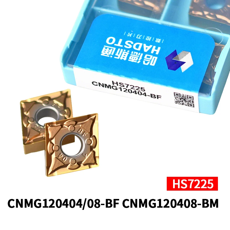 

10 шт. оригинальные твердосплавные вставки HADSTO CNMG120404 CNMG120408 CNMG120412 BF BM HS7125 HS7225 токарные лезвия с ЧПУ режущие биты