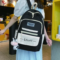 simple nylon womens backpack for teenagers girls large school bag casual female travel rucksack fashion ladies canvas mochila