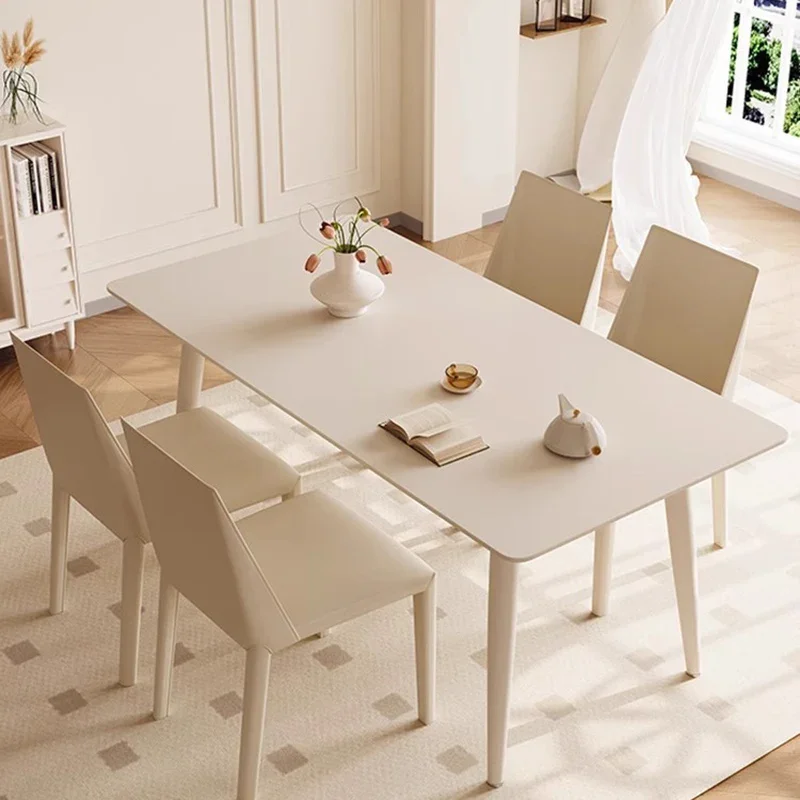 

Современный японский обеденный стол, Белый Роскошный кухонный обеденный стол, прямоугольный минималистичный стол, декоративные аксессуары