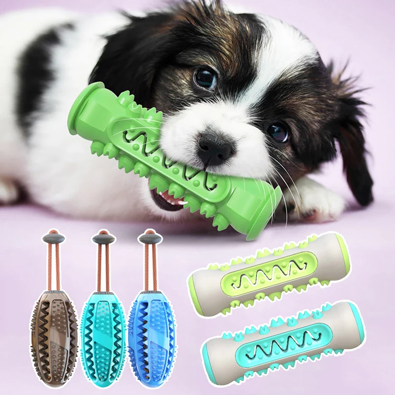 Bite Resistant Dog Chew Toys for Big Dogs Clean Teeth for Small Breeds Dogs Rubber Pet Molar Stick Interactive Small Dog Toys