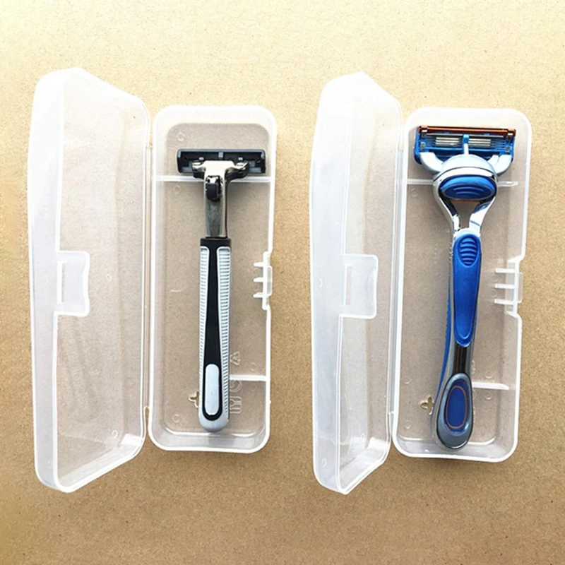 

Men Shaver Storage Box Clear Plastic Razor Blades Holder Portable Travel Razor Case High Quality Shaving Box Containers