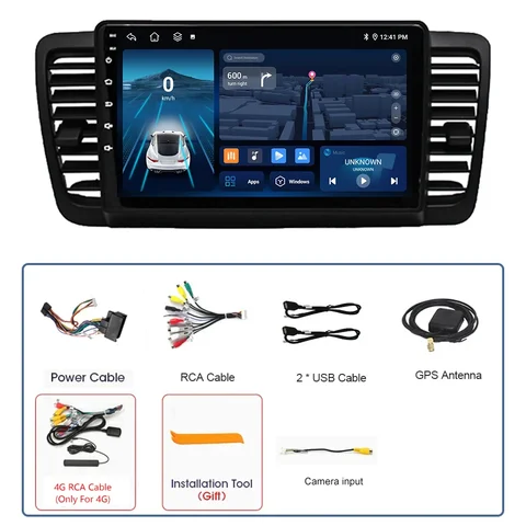 Автомобильный радиоприемник Android 2Din для Subaru Outback 3 Legacy 4 2003-2009, беспроводной Carplay, 4G, 8 ядер, GPS, аудио, 9 дюймов, 2 Din, мультимедийный плеер