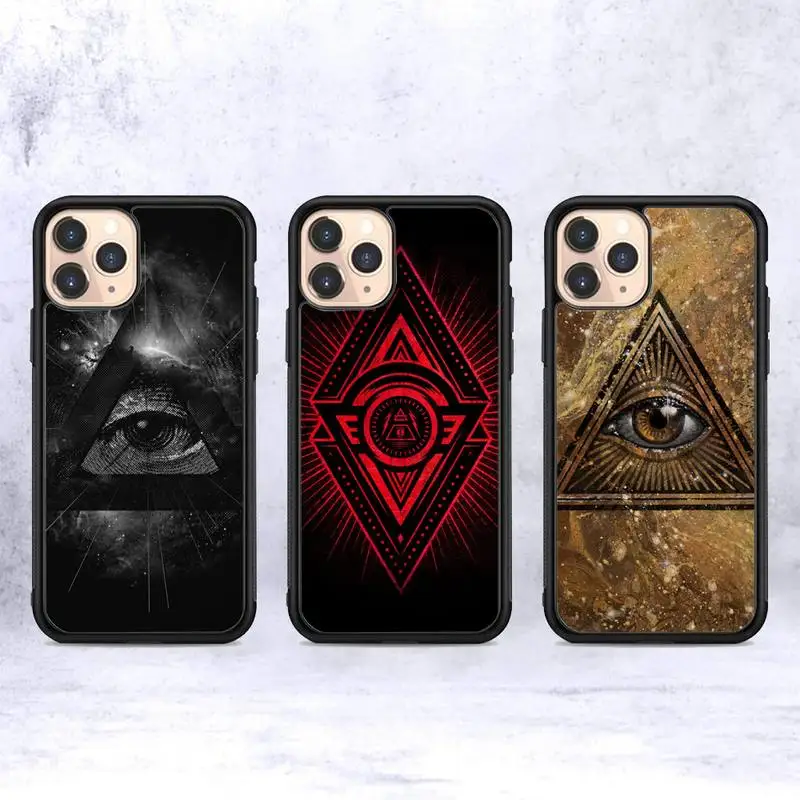 

Eye Of Providence Phone Case Silicone PC+TPU Case for iPhone 11 12 13 Pro Max 8 7 6 Plus X SE XR Hard Fundas