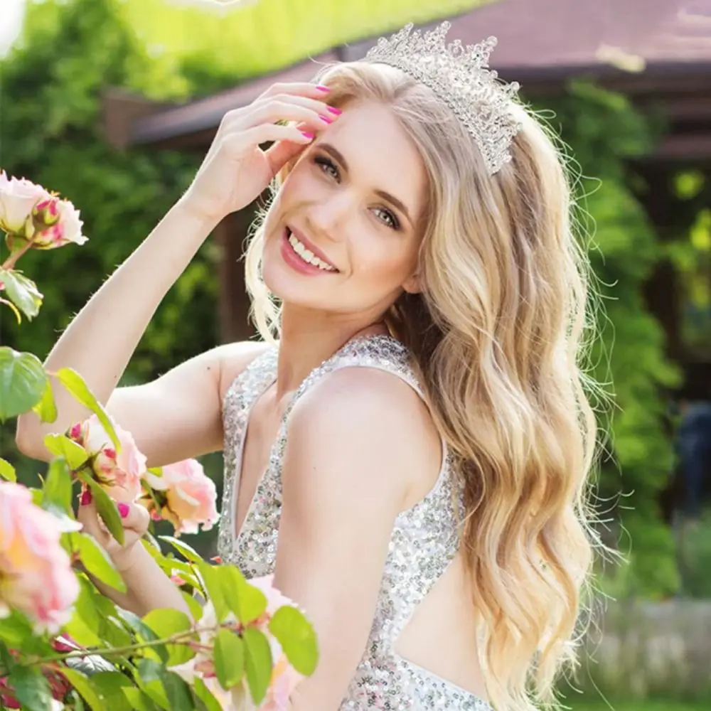 

Halloween Costume Rhinestone Headdress Birthday Party Crystal Tiaras Princess Headbands Bridal Headpiece Crystal Crowns