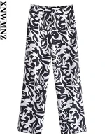 xnwmnz 2022 summer women fashion suit 2 piece casual sleeveless backless v neck slim halter crop tops long pants printed