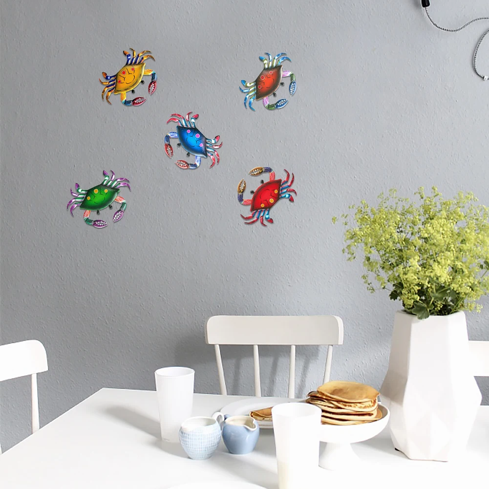 5 шт. 3D железное искусство для дома и улицы гостиной металлический краб жизнь как