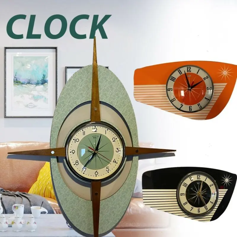 

Настенные часы в стиле ретро среднего века, художественные декоративные акриловые бесшумные часы для дома и офиса, украшение для дома, гостиной, спальни