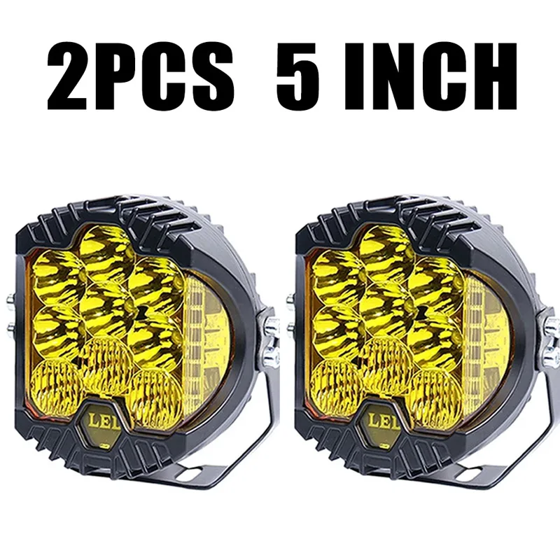 

Регулируемые Светодиодные Фары 3/5/7 Дюймов (белый/желтый Свет) Для Грузовиков, Автобусов, Квадроциклов