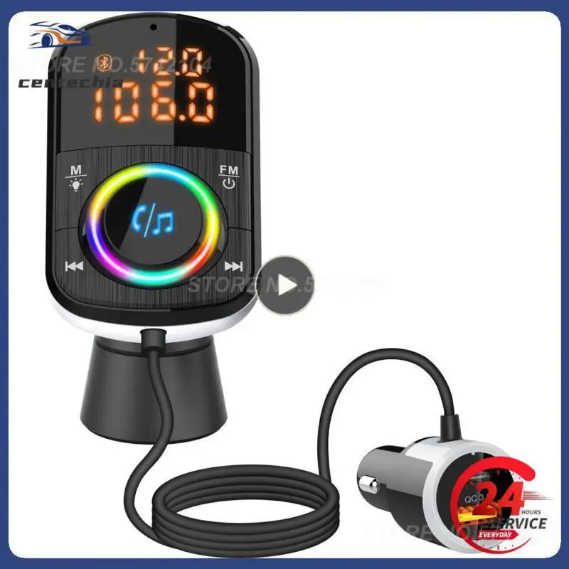 

Car Ambient Light Charger Bc71 Qc3.0 Fast Charge Pd Car Charger Multifunctional Car Bluetooth Mp3 Player Car Accessories