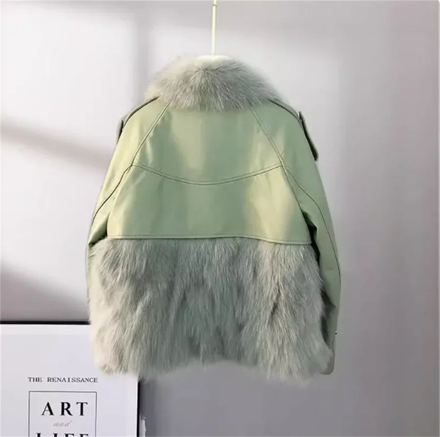 Шуба из лисьего меха для женщин Haining New Year Young Style Leather Plus Hair