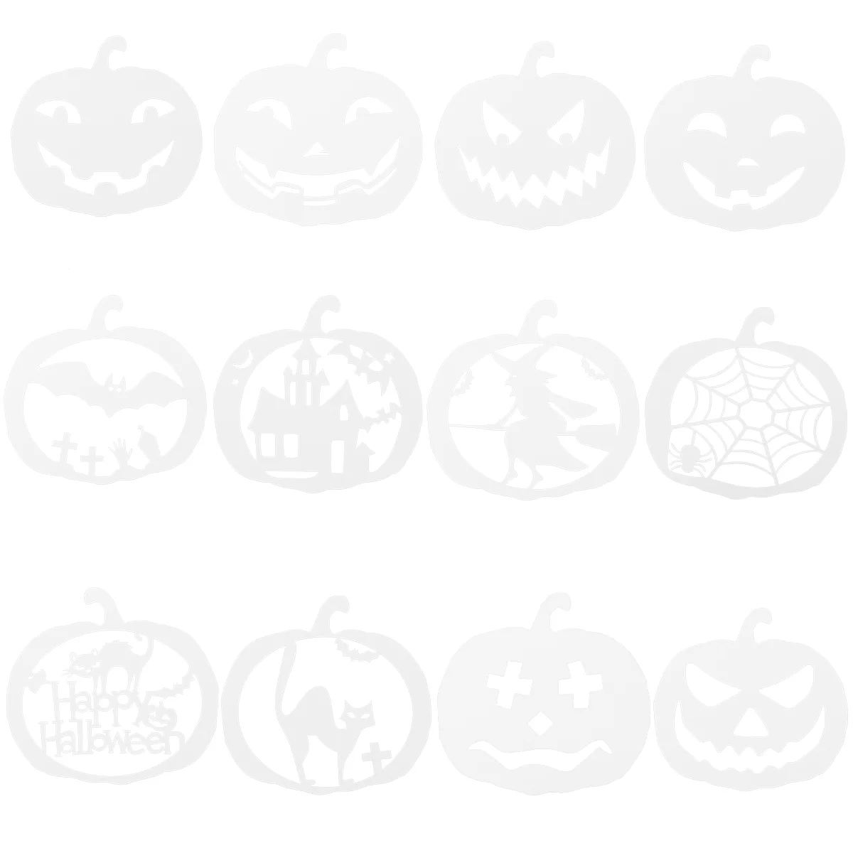 

Painting Stencils Molddiy Pumpkin Journaling Cars Decorativecarving Markers Set Window Witch Template