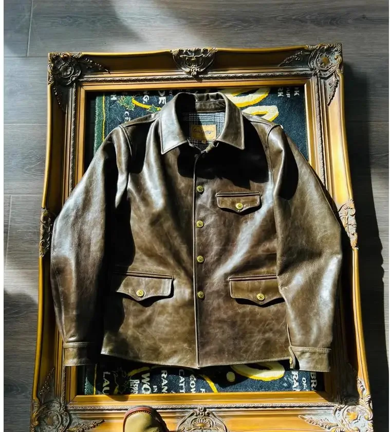 Магазин высшего качества мужское пальто из натуральной кожи. Оптовая продажа