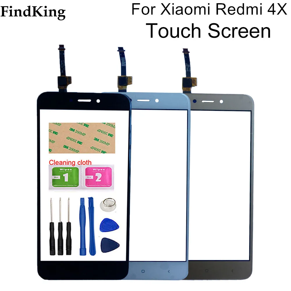 

Мобильный сенсорный экран 5,0 дюйма для Xiaomi Redmi 4X, переднее стекло, сенсорный экран, дигитайзер, панель, объектив, датчик, инструменты, клейкий