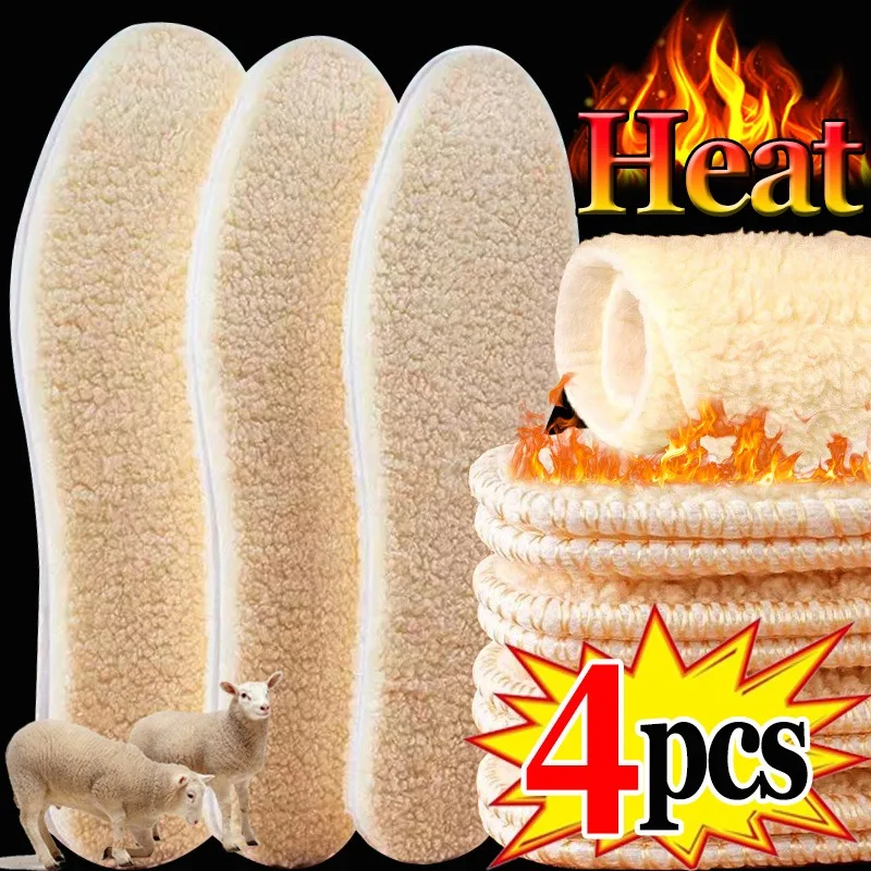 

Thicken Warm Insoles Winter Plush Lamb Wool Cold-proof Insole Warm Men Women Soft Snow Boots Foot Pad Soft Tailorable Insole