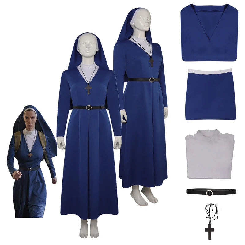 

TV Mrs. Davis Simone Cosplay Costume Top Dress Set Fantasia Girls Halloween Carnival Party Women Disguise Roleplay Suit