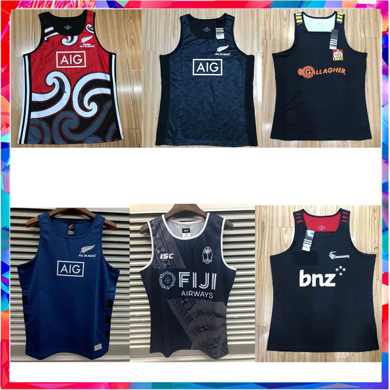 

New Zealand Nrl All Blacks Fiji Crusader Chiefs Sleeveless Olive Clothes Vest Male Rugby Jersey