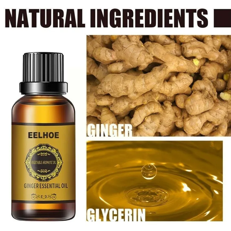 Natural Ginger Oil Promote Metabolism Full Body Slim Massage Hair Scalp Fat Burning Beauty Health Firm Care |