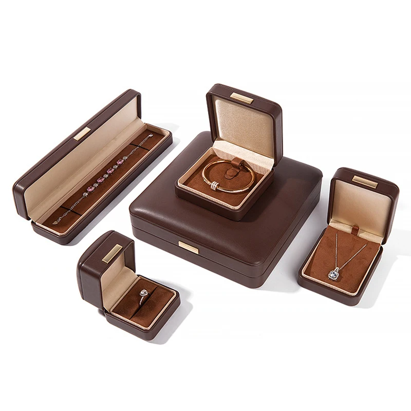 Легкая роскошная подарочная коробка для ювелирных изделий из искусственной кожи