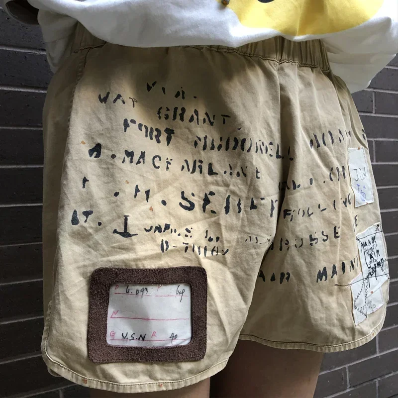 21SS KAPITAL Hirata Hohiro с надписью используемые эластичные талии тяжелые стирки