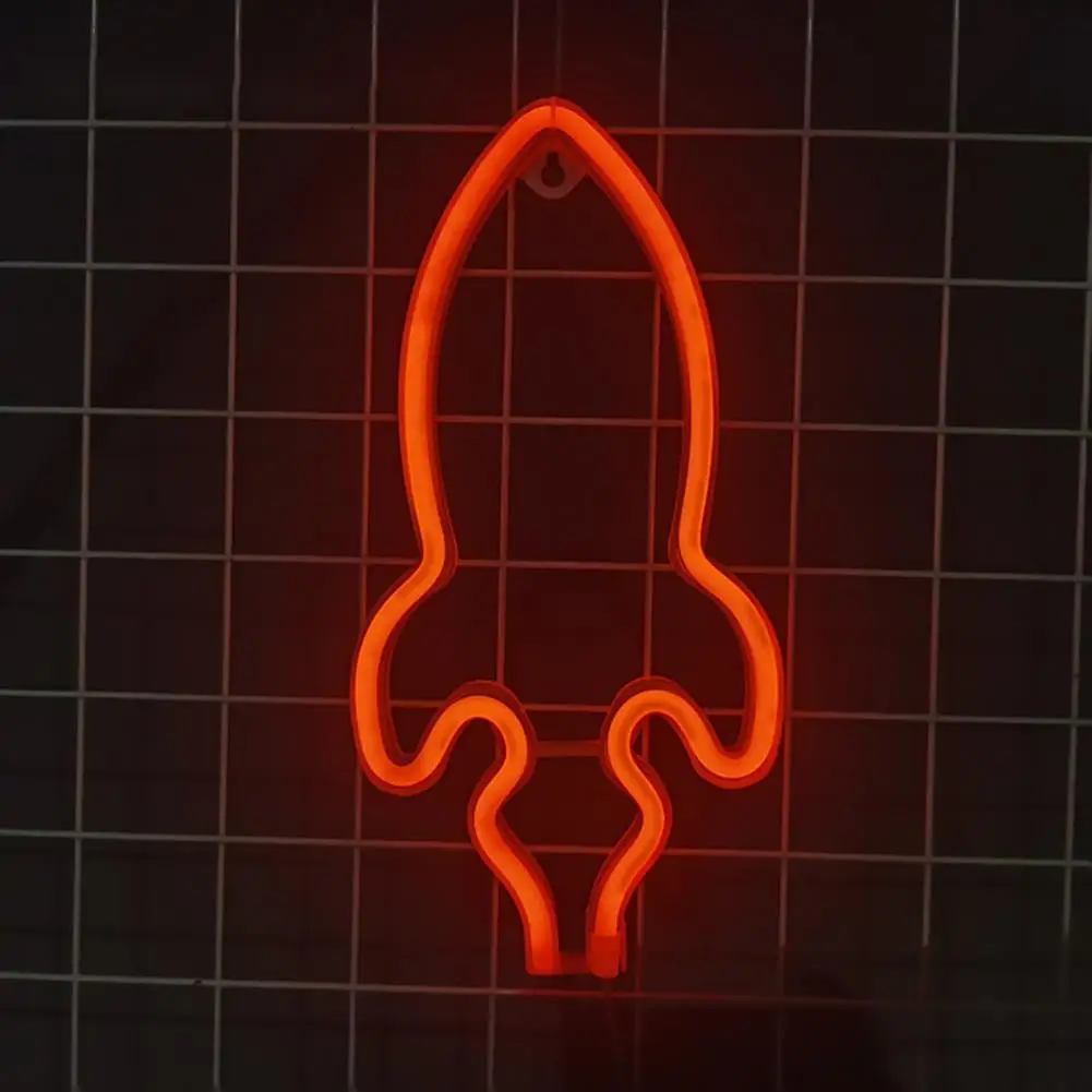 

LED Rocket Lamp Unique Stunning Visual Effect Realistic Rocket LED Neon Sign Photography Prop Party Supplies