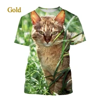 3d printing new cute cat print t shirt summer fashion unisex couple casual round neck short sleeved