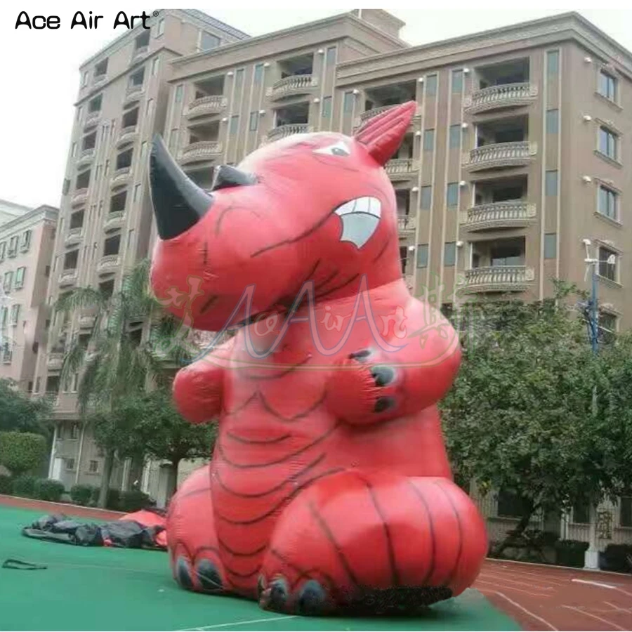 

Top Selling 4m Tall Outdoor Decoration Inflatable Rhinoceros Cartoon Mascot For Large Party Event Exhibition Made In China