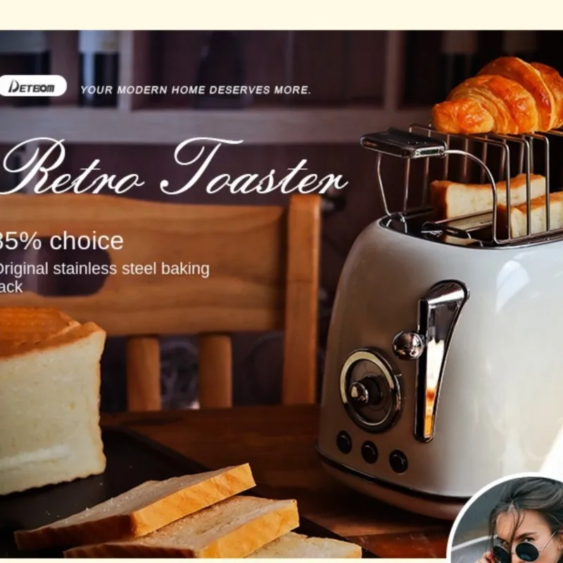 Ретро тостер духовка домашний Автоматический нагрев многофункциональная машина