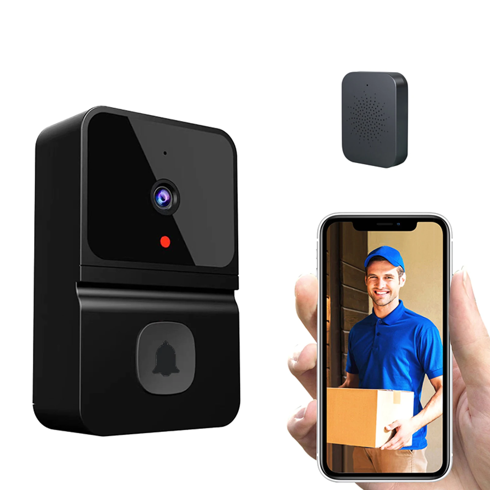 

Smart Doorbell Wireless Video Doorbell Camera with 450P Night Vision 2-Way Audio Cloud Storage Battery Powered