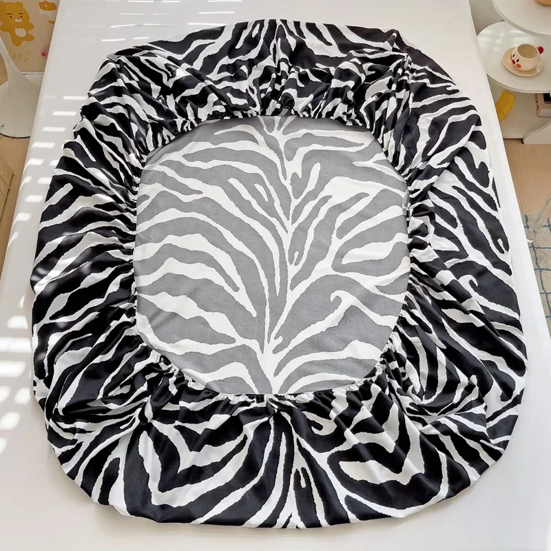 Простыня с принтом зебры экзотическая простыня рисунком и круглым эластичным