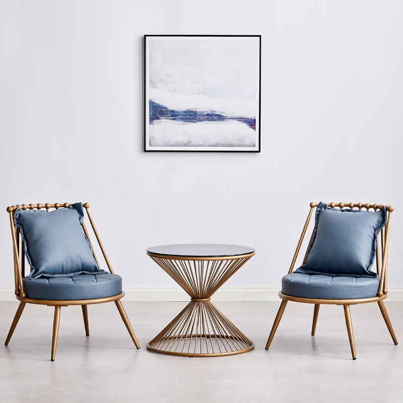 

Iron Tables and Chairs Combination Scandinavian Style Beauty Salon Clothing Store Nail Store Balcony Living Room Lounge Area