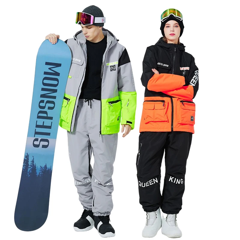 Men's And Women's Ski Suit Winter Outdoor Women's Splicing Color Ski Jacket And Pants Suit Men's Snow Jacket Snowboard Pants