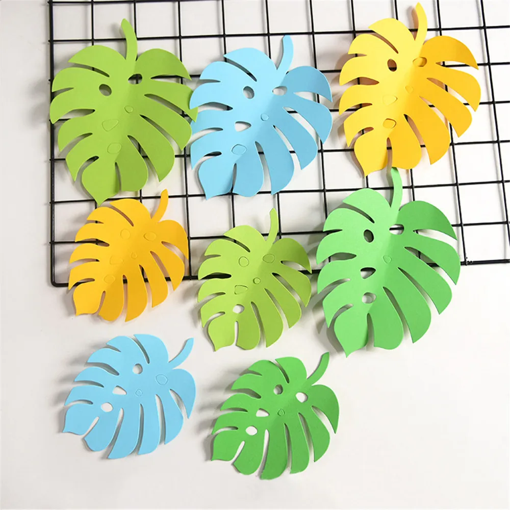 

8Pcs Artificial Leaves Backdrop Multi Color Paper Leaves Jungle Safari Leaf Wedding Party Decor Baby Shower Garland Vine Garland