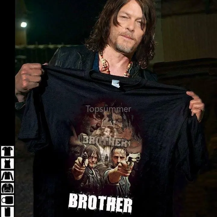 

The Walking Dead Rick Grimes Daryl Dixon Brothers T-Shirt Mens Tshirt