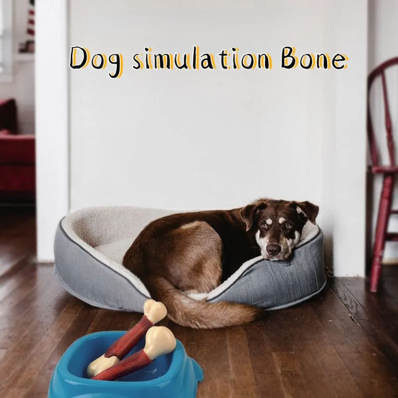 

Pet Dog Cat Toys Simulation Bone Resistance To Bite Dog Toy Teeth Cleaning Chew Training Toys Pet Supplies Puppy Pets Beef Taste