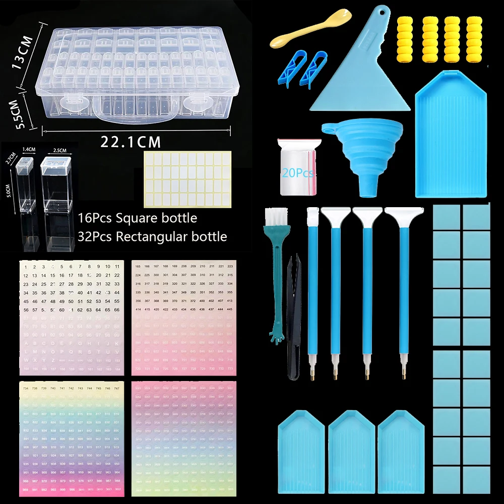 

Diamond Painting Tools Organizer Boxes Bead Storage Box Jars Accessory Container for Beads Dimond Accessories Kits Diament Work