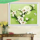 QIANZEHUI, рукоделие, 3D вышивка крестиком из цветов магнолии, Цветочная серия, Лунная Магнолия для вышивания комплектов, вышивка крестиком