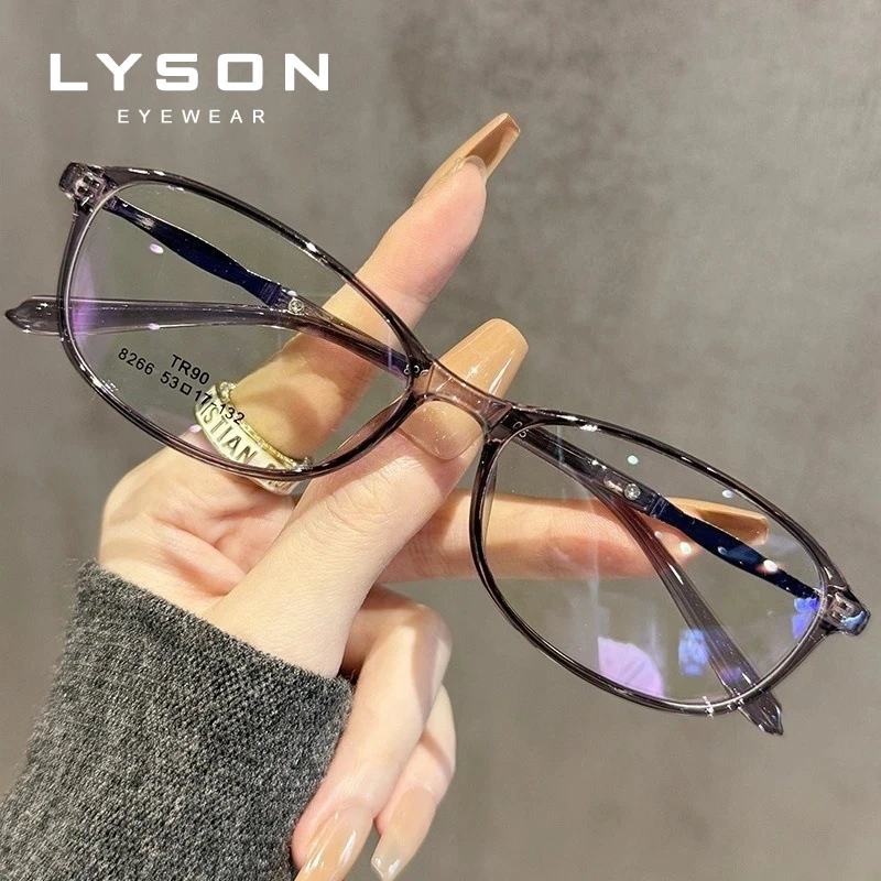 Фото LYSON классические прямоугольные очки для чтения женские прогрессивные очки по рецепту близорукость анти-синий свет анти-отражающие очки №3