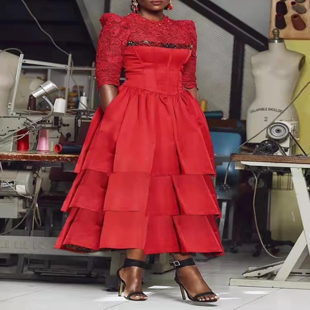 

African Dresses for Women 2022 Summer Maxi Dress Dashiki Ankara Lace Wedding Gowns Plus Size Party Robe Outfits Africaine Femme