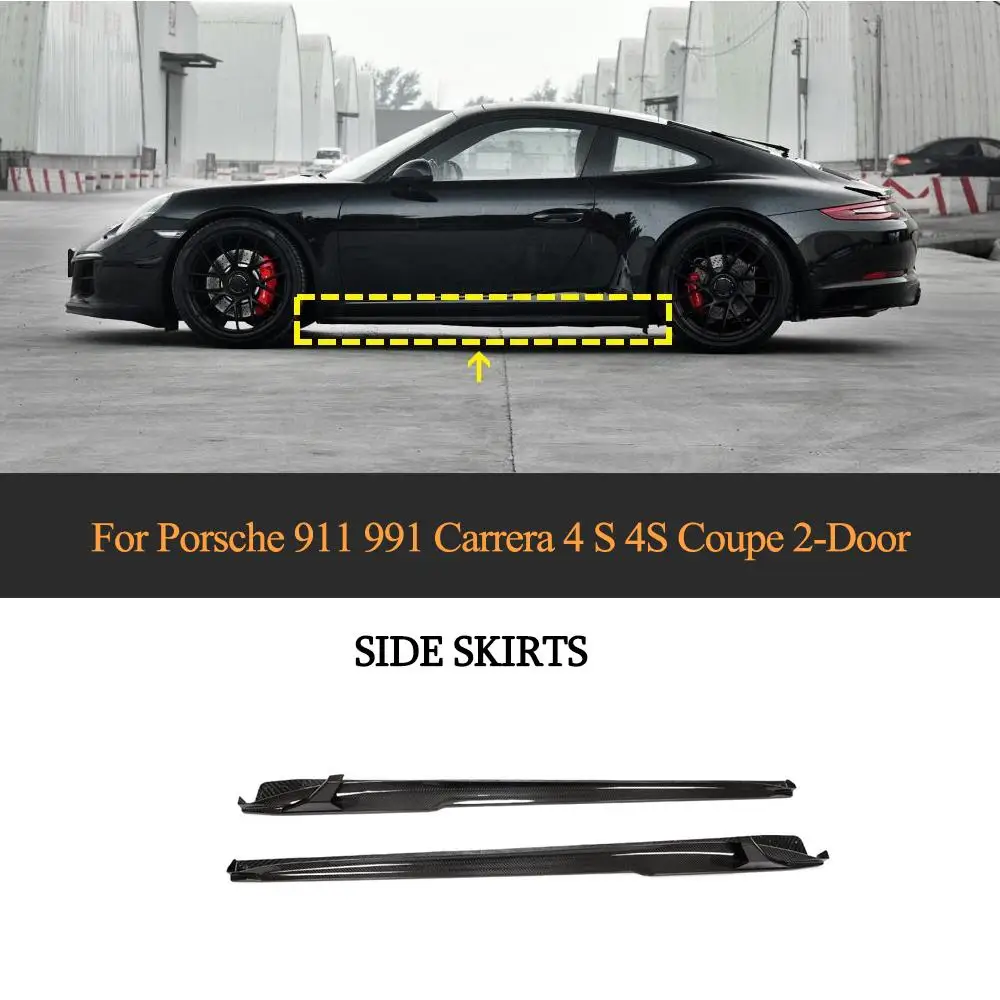 

Car Side Skirts Body Kit For Porsche 911 Standard 2017 Carbon Fiber Side Door Bumper Skirts Apron Body Kits
