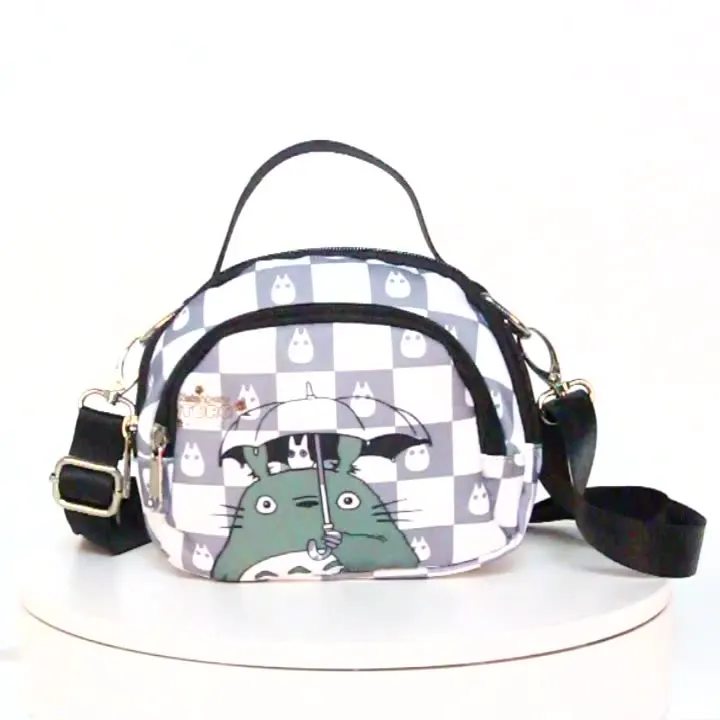 E-Mell Demon Slayer Kamado Tanjirou Nezuko Kakashi Totoro Chopper Nylon Shoulder Bag Handbag