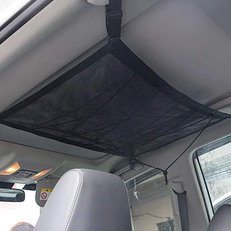 

Portable Car Ceiling Storage Net Pocket Roof Interior Cargo Net Bag Car Trunk Sundries Storage Organizer For Car SUV