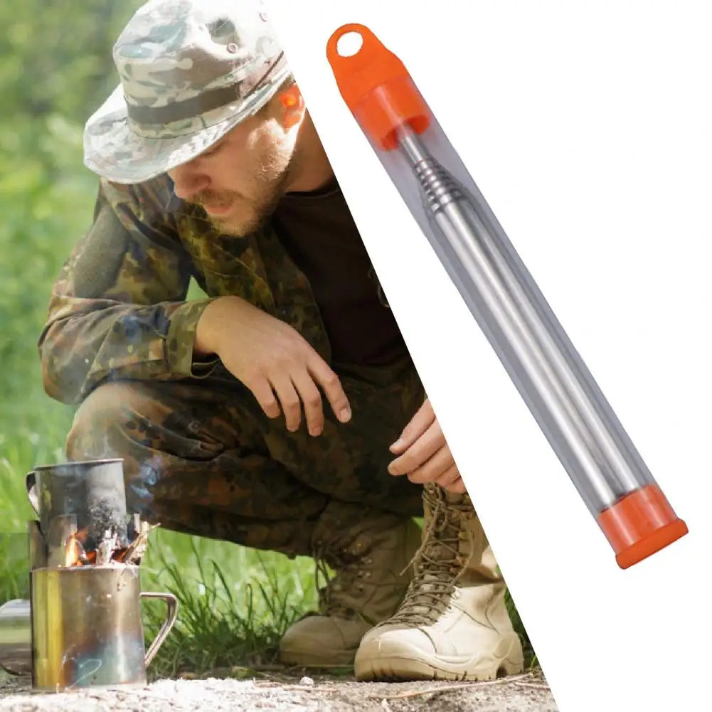 

Fire Blower Pipe Clear Storage Tube Strong Easy to Blow Retractable Fire Blower Tube Pipe Blow Fire Tube for Camping