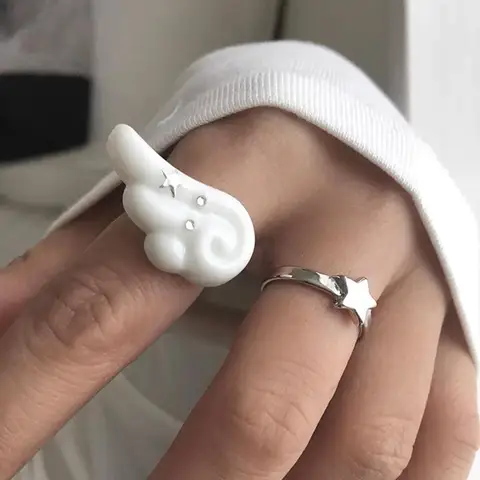 Кольцо крылья ангела титан регулируемое