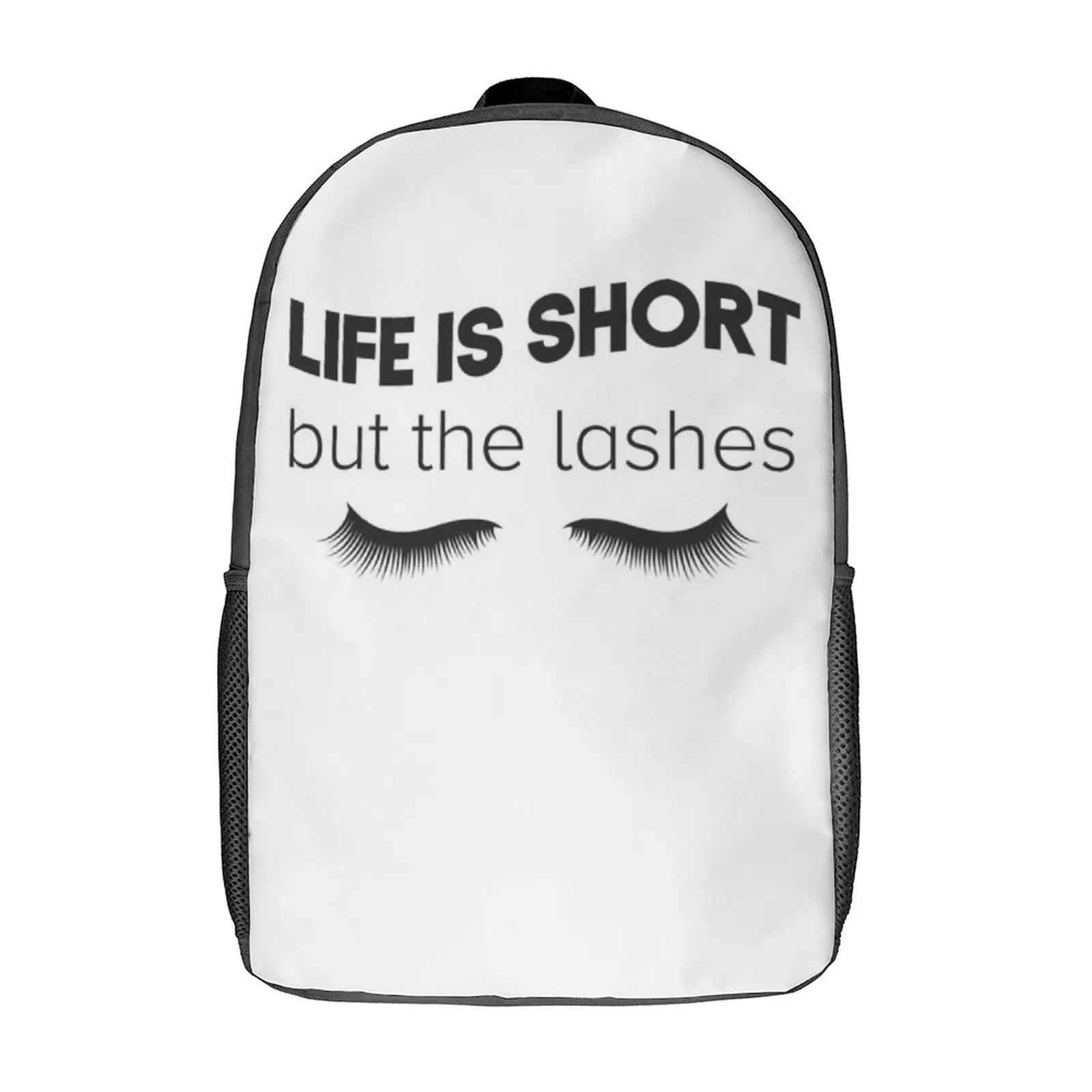 

Life Is Short, купить рюкзак с ресницами, подростковые дышащие рюкзаки для макияжа, полиэстер, повседневные школьные сумки, походные дизайнерские...