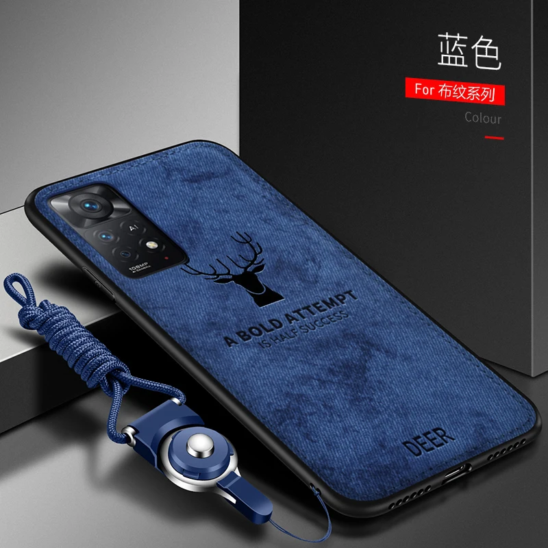 

For Xiaomi POCO M4 Pro Case Soft Silicone+Hard fabric Deer Slim Protective Back Cover Case for Xiaomi POCO X4 PRO NFC M4Pro 5G