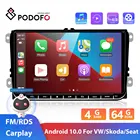 Автомагнитола Podofo, 2DIN, Android 10,0, 4 + 64 ГБ, GPS, для Volkswagen Golf, Polo, Skoda